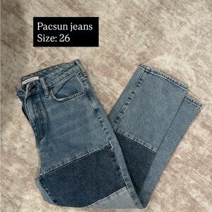 PacSun Two-Tone Blue Patchwork Jeans